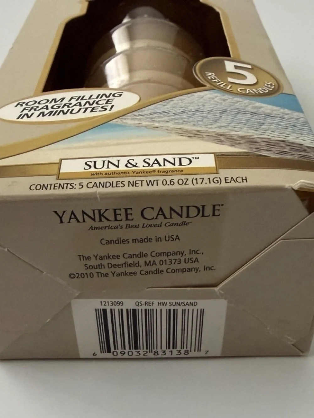 New Yankee Candle Quick Scent Sun & Sand 5 Refill Candles NIB Air Freshener
